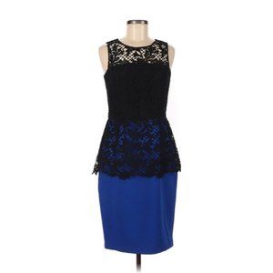 Sachin And Babi Blueblack Lace Noir Overlay Peplum Sheath Short Night Out Dress